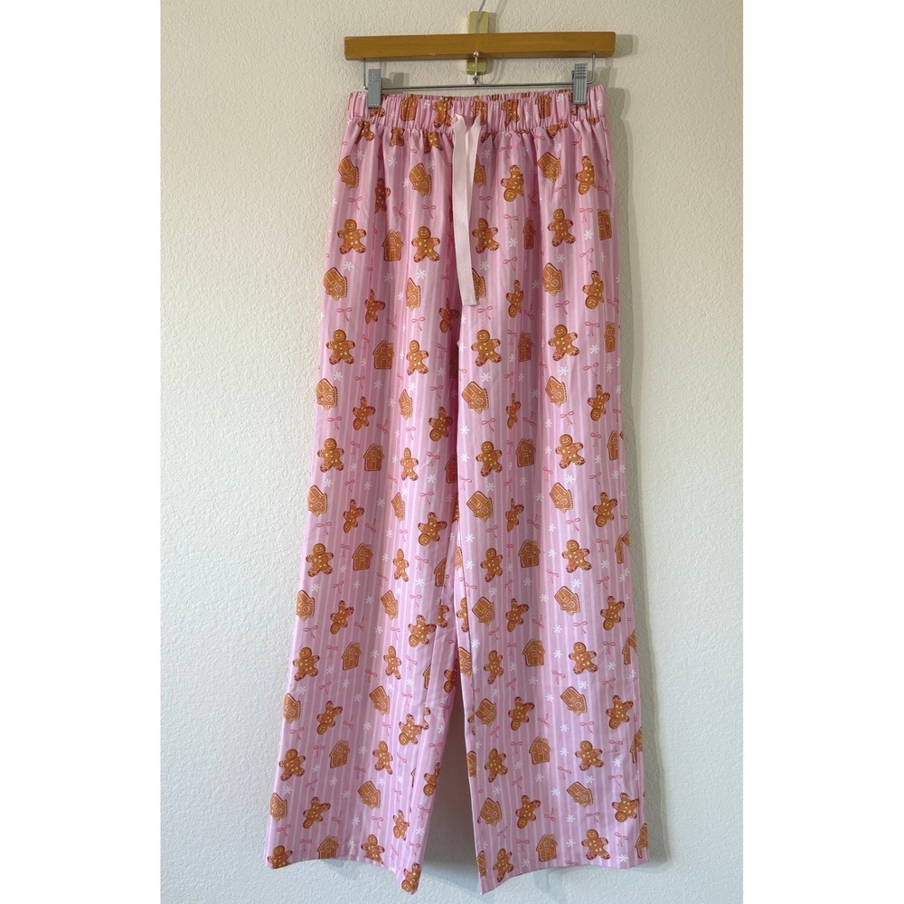 White Fox Boutique Women Sweetheart Pyjama Pants In Gingerbread Twist Size Small
